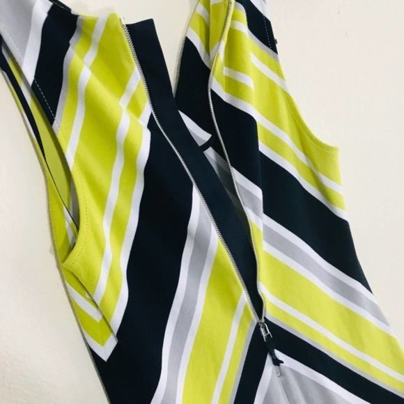 BANANA REPUBLIC Milly Collection Chevron Striped Sleeveless Dress Size 2 - Picture 7 of 12